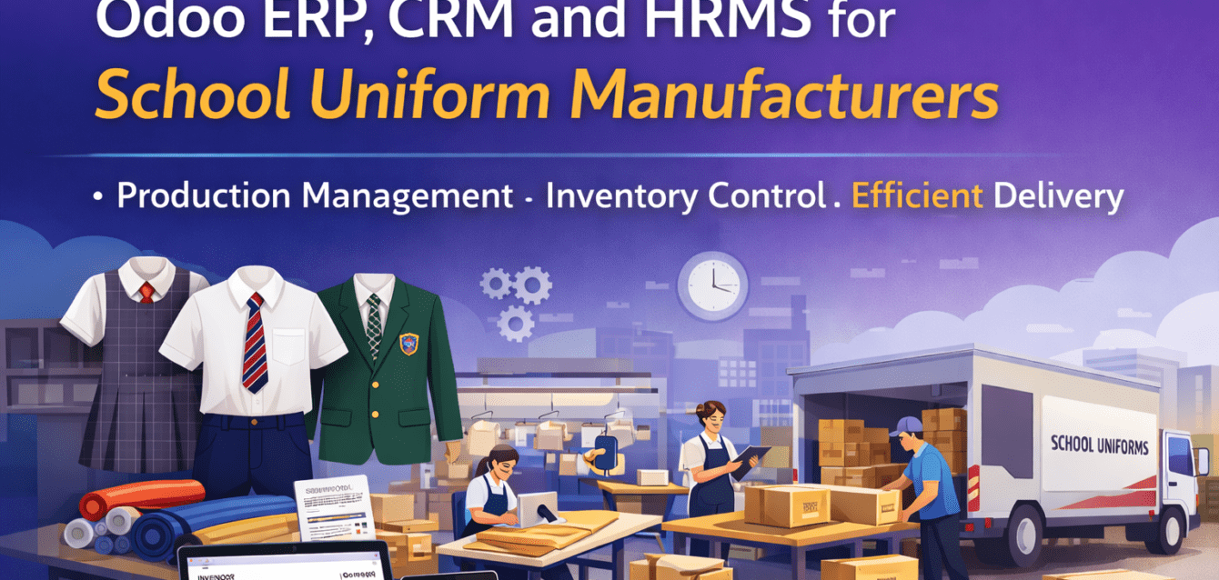 Odoo ERP, CRM and HRMS for School Uniform Manufacturere